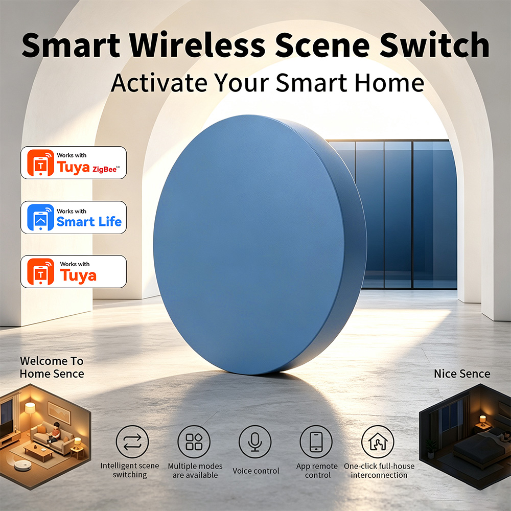 Home Automation Ideas - زر ضغط ذكي لاسلكي متوافق مع