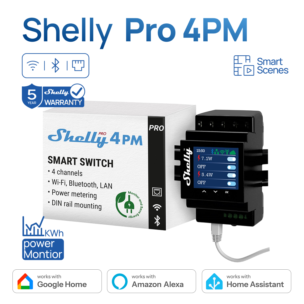 Shelly Pro 4PM أربع قنوات Rela - مراجعة Home Automation Technology وسعره
