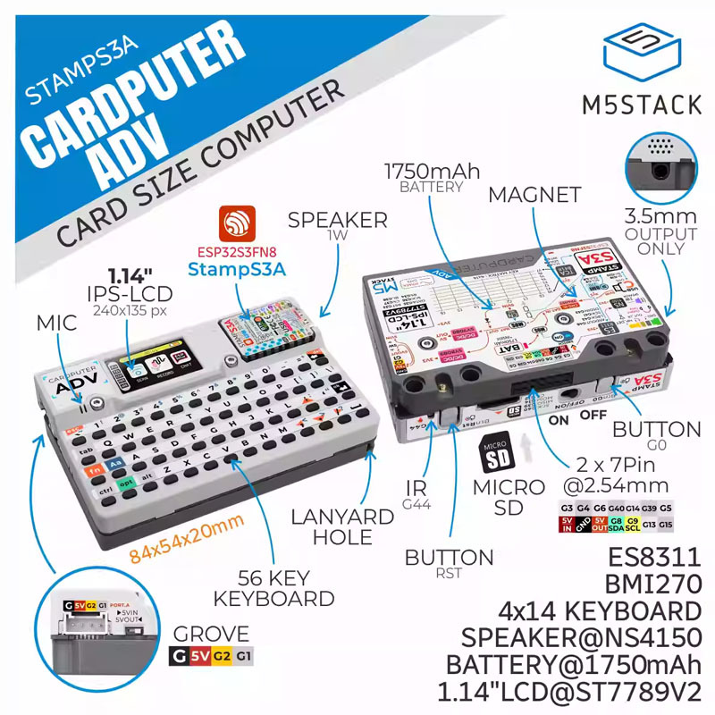 كمبيوتر M5Stack Cardputer Adv  - مراجعة Iot Diy Home Automation وسعره